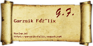 Garzsik Félix névjegykártya